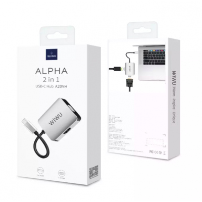 Adaptateur 2in1 HDMI et VGA vers USB C WIWU Alpha A20VH