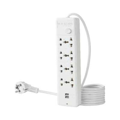 Multiprise électrique 8 prises (10M) Avec 2 Ports de Chargement USB RS-114U