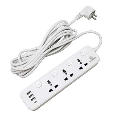 Multiprises 3 Ports (5M) Avec 2 Ports de Chargement USB & Type-C
