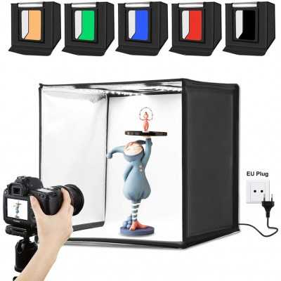 PULUZ Studio Photo Pliable 60 x 60 x 60 cm LED avec 3 Fonds