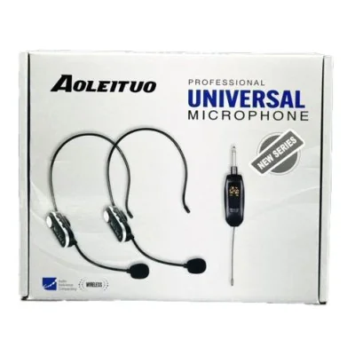 AOLEITUO WIRELESS UNIVERSAL MICROPHONE 702 SERRE TETE DUAL kit 2