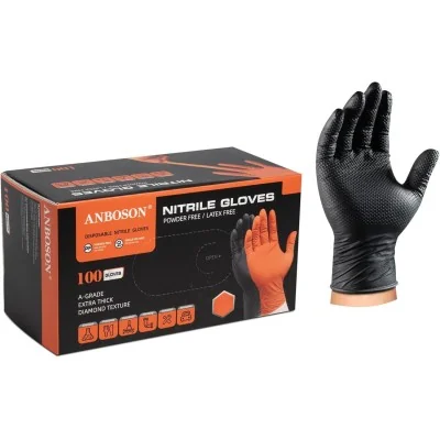 ANBOSON GANTS / NITRILE GLOVES PVC NOIR QA7112