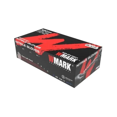 Gants en Nitrile Noir WMARK NG-GV001 - Extra Épais, Sans Poudre ni Latex Boîte de 100