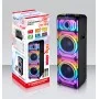 Enceinte MT-1218 12x2 pouces sur roulettes avec éclairage LED multicolore et micros sans fil - Wazeb.com