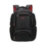 Sac à dos Tiroll 660 noir avec port de charge USB et bretelles rembourrées rouges - Wazeb.com