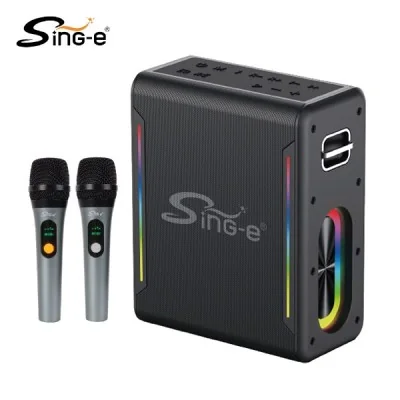 Enceinte Bluetooth SING-E ZQS V73 100W avec 2 micros sans fil et éclairage LED RGB - Wazeb.com