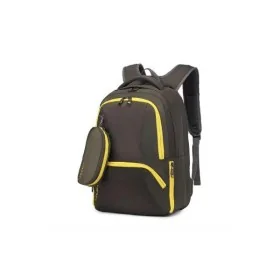 Sac à dos LOUPIN kaki et jaune 18 pouces avec trousse détachable assortie - Wazeb.com