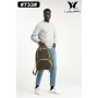 Sac à dos LOUPIN kaki et jaune 18 pouces avec trousse détachable assortie - Wazeb.com