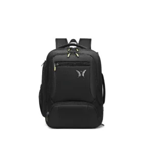 Sac à dos LOUPIN 3222 noir en polyester avec multiples compartiments et logo papillon - Wazeb.com