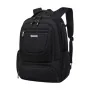 Sac à dos TIROLL 3281 noir en polyester avec poche avant zippée et plaque métallique - Wazeb.com