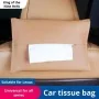 Porte-mouchoirs voiture en cuir synthétique marron avec crochets pour appui-tête - Wazeb.com