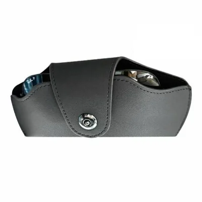 Étui range-lunettes voiture ZS-CA-008 noir avec fermeture pression et double compartiment - Wazeb.com
