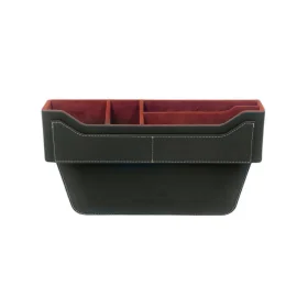 Boîte de rangement siège auto ZHUSE ZS-CA-001 marron avec compartiments intérieurs rouges - Wazeb.com
