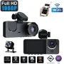 Dashcam voiture Full HD 1080p double caméra avec WiFi et vision nocturne - Wazeb.com