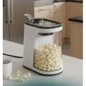 Machine à popcorn AKKO STAR blanche 1200W avec couvercle transparent amovible - Wazeb.com