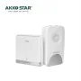Sonnette sans fil AKKO STAR AK56280 blanche avec bouton auto-alimenté et récepteur LED - Wazeb.com