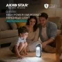 Lampe d'urgence rechargeable AKKO STAR blanche et verte avec panneau LED et torche - Wazeb.com