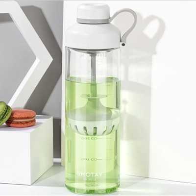 Bouteille d'eau transparente monobloc avec filtre à thé