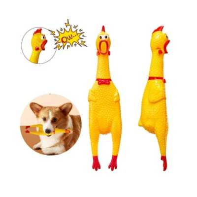 Poulet hurlant en caoutchouc pour chien