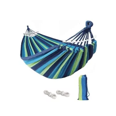 Hamac double en toile de coton avec cordes suspendues