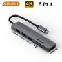 AIRSKY 6 IN 1 USB-C HUB DOCKING FOT LAPTOP HC-74C
