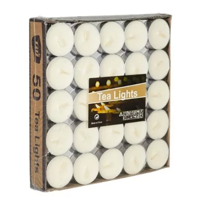 50 bougies blanc chauffe-plat en cire