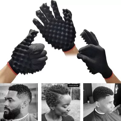 GLOVE AFRO EPONGE A MAIN GANT POUR COIFFEUR Q-127