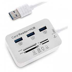 Hub 3 Ports USB 3.0 et Lecteur de Carte