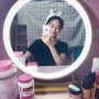 Grand miroir de maquillage LED Vintage