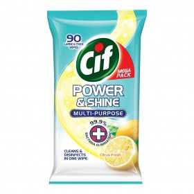 Cif Power and Shine CITRUS FRESH Lingettes antibactériennes, 99,9 % tue les bactéries éliminant le désinfectant