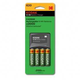 Piles NiMh rechargeables Kodak AA 4 pièces avec chargeur AA/AAA K620